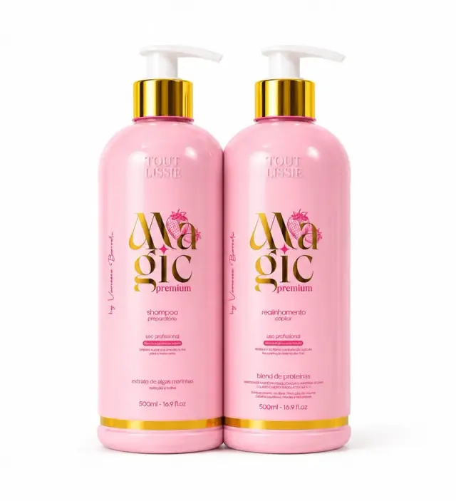 Kit Magic Mini: shampoo preparador 500ml e realinhamento 500ml